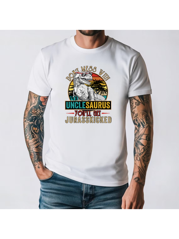 Distressed Unclesaurus Dinosaur TRex Uncle Present Top Unisex T-Shirt, S-3XL