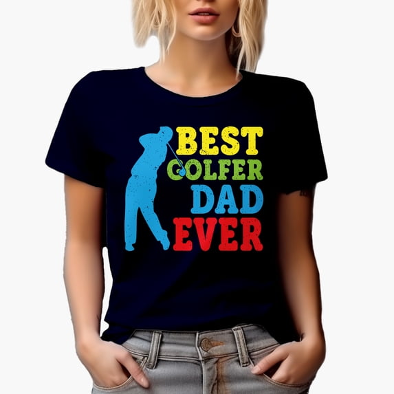 Distressed Vintage Cryptid Carrying a Bag of Clubs, Golf Player, Golfing or Golfer Themed Merch Gift, Navy Blue T-Shirt, Small