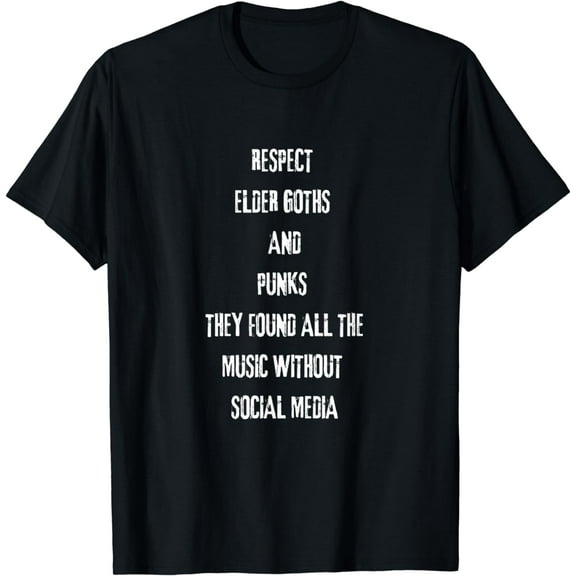 Distressed Vintage Goth Punk Music and Social Media T-Shirt