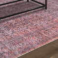 thumbnail image 1 of Distressed Vintage Oriental Medallion Power-Loomed Indoor Area Rug or Runner, 3'6" X 5'6", Garnet Red by Blue Nile Mills, 1 of 7