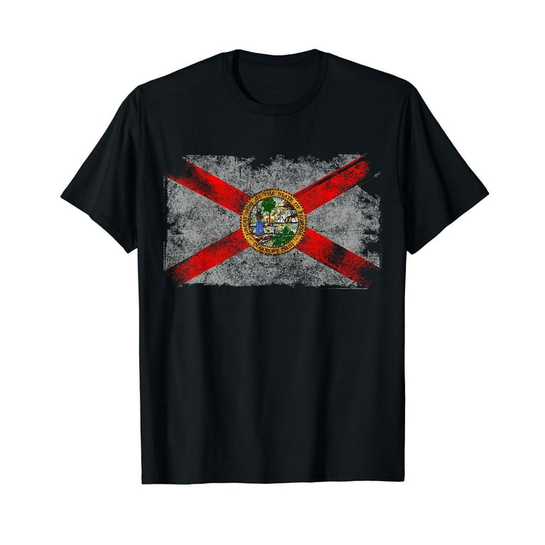 State Of Florida Flag Fun Cool Vintage Distressed T-Shirt State Of Florida Flag Fun Cool Vintage Distressed T-Shirt