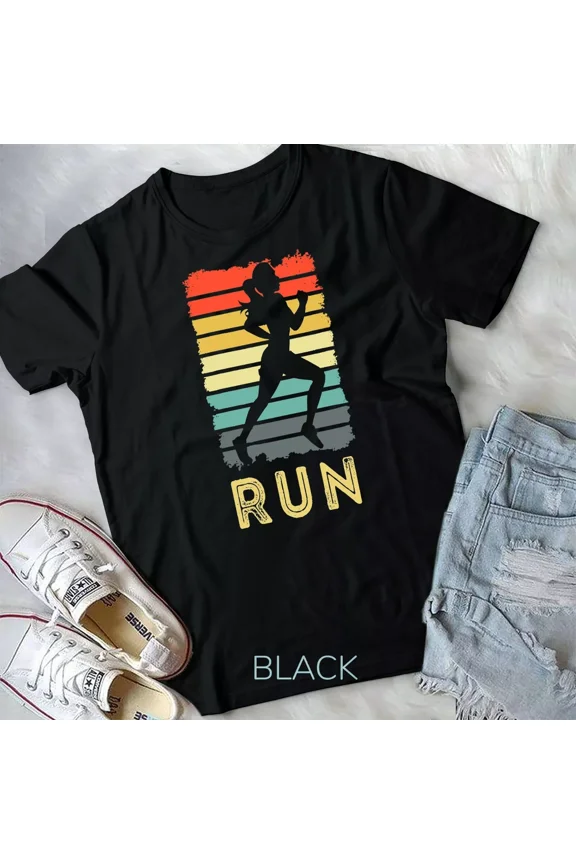 Distressed Vintage Style Graphic for Dedicated Woman Runner or Jogger New Unisex T-Shirt