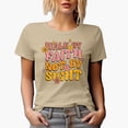 thumbnail image 1 of Distressed Walk by Faith Not by Sight - Retro Wavy Text Art Merch Gift, Tan T-Shirt, Large, 1 of 5