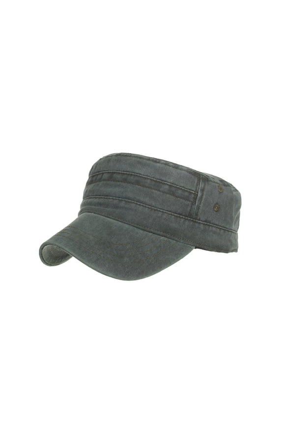 Distressed Washed Baseball Cap with Classic Flat Brim Design for Men and Women