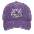 thumbnail image 1 of Distressed Washed Baseball Cap with Tiger Embroidery, Unisex Adjustable Dad Hat, Outdoor Casual Sun Headwear, 1 of 3