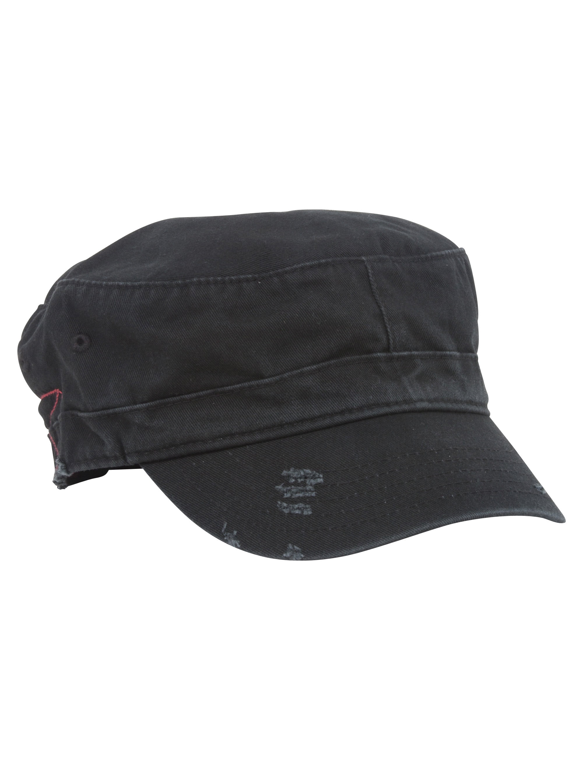 Garment Washed Adjustable Army Cap - Charcoal Grey OSFM at