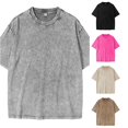 thumbnail image 1 of Distressed Washed Style Basic Crewneck Tee Shirt For Boys Casual Everyday Wear Comfortable Blend Top Kids Loose Fit Basic Tees, 1 of 4
