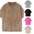 thumbnail image 1 of Distressed Washed Style Basic Crewneck Tee Shirt For Boys Casual Everyday Wear Comfortable Blend Top Kids Loose Fit Basic Tees, 1 of 4