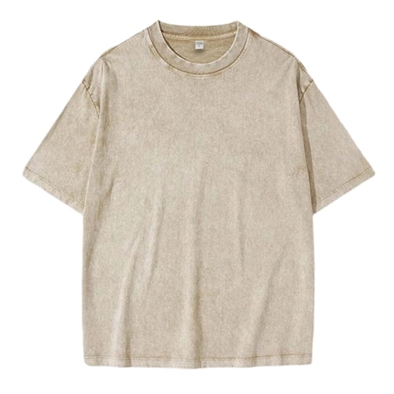 Distressed Washed Style Basic Crewneck Tee Shirt For Boys Casual Everyday Wear Comfortable Blend Top