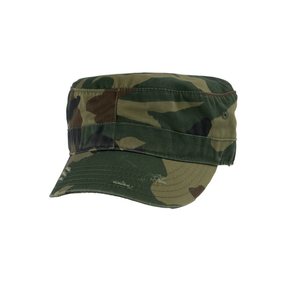 Distressed Washed Vintage Army Cap Military Style Hat, Camo