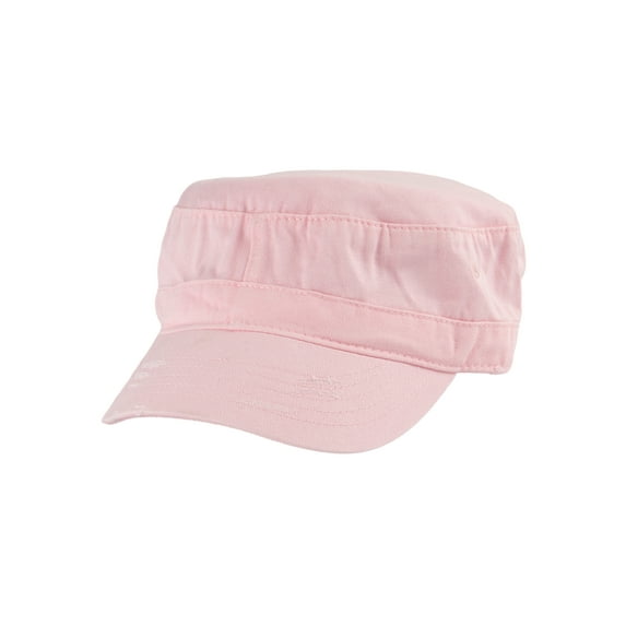 Distressed Washed Vintage Army Cap Military Style Hat, Pink