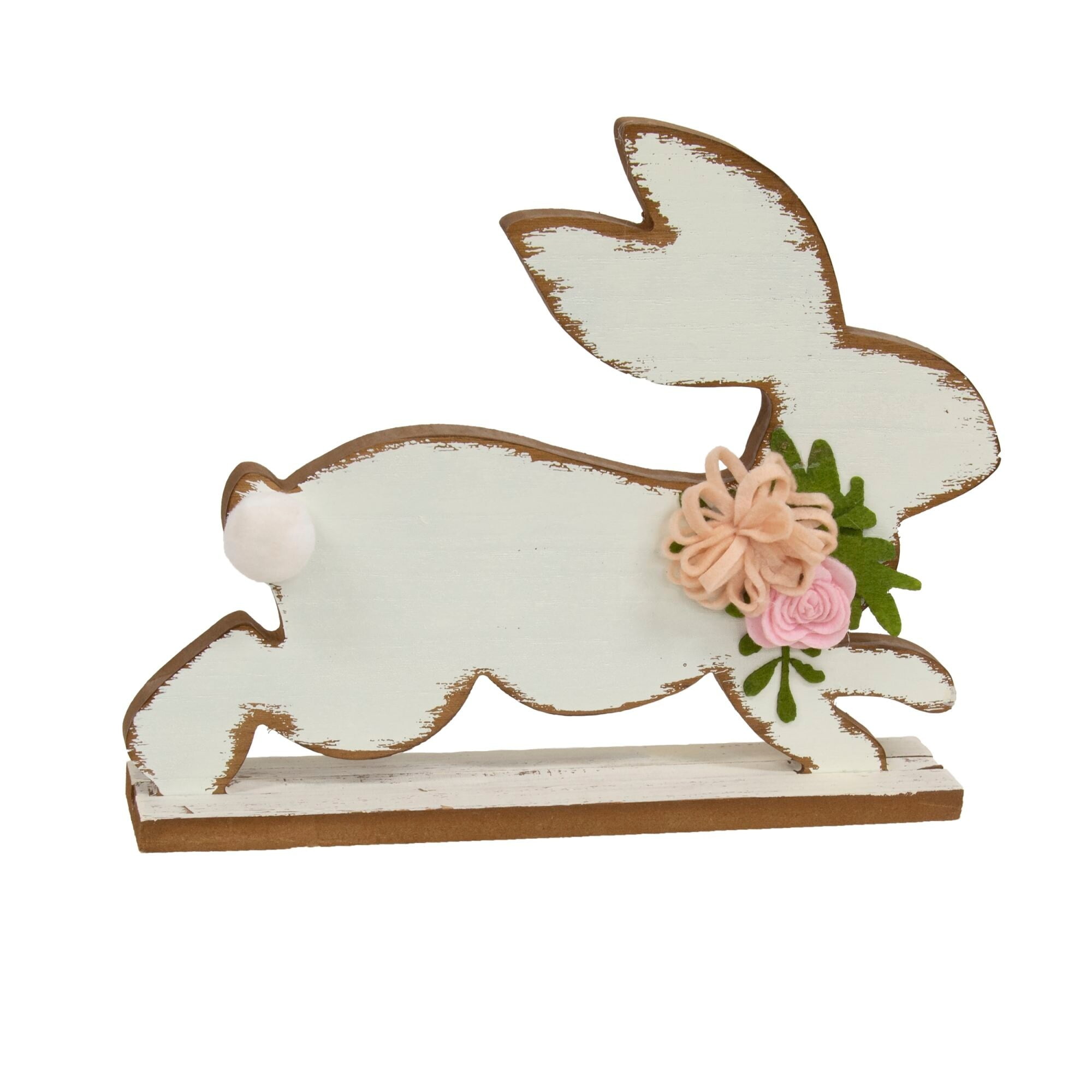 Distressed White Running Easter Bunny