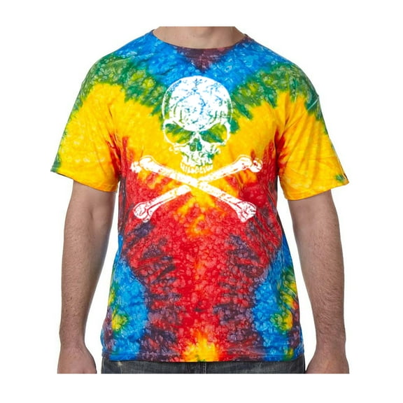 Distressed White Skull Tie Dye Tee Shirt - Woodstock, Extra Small Kids (2-4)
