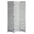 thumbnail image 1 of Distressed White Wood Finish 3 Panel Room Divider Screen, 1 of 2
