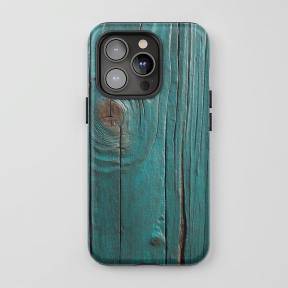 Distressed Wood For All iPhone Series Tough Phone Case Rustic Teal