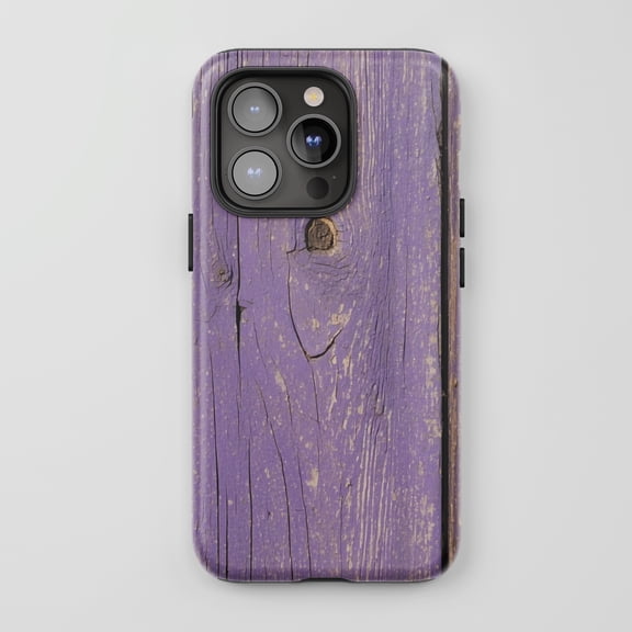 Distressed Wood Grain For All iPhone Series Tough Phone Case Rustic Vintage Lavender Purple
