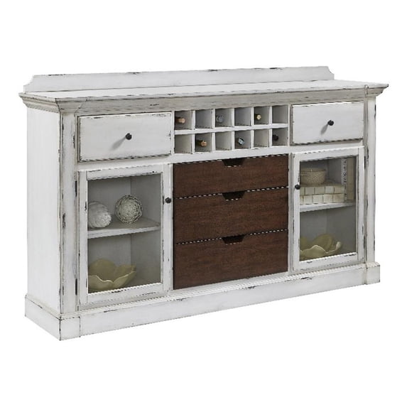 Distressed Wood Sideboard with Storage in Gray Finish by Pulaski Furniture