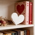 thumbnail image 1 of Distressed Wooden Heart Tiered Tray Decor, Primitive Farmhouse Valentine Sign – Standalone Chunky Wood Heart for Shelf Fireplace Tabletop, Romantic Anniversary or Wedding Gift Accent, 1 of 6