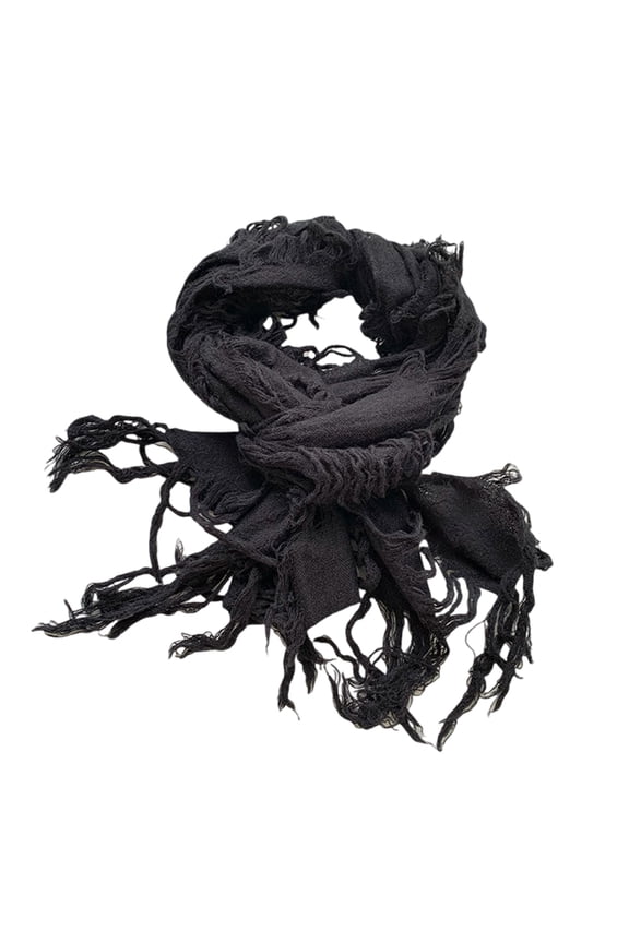 Distressed Wool Scarf Ragged Scarf for Adult Unisex All Matching 2000s Neck Scarf Neck Accessory for Women Teens Girl
