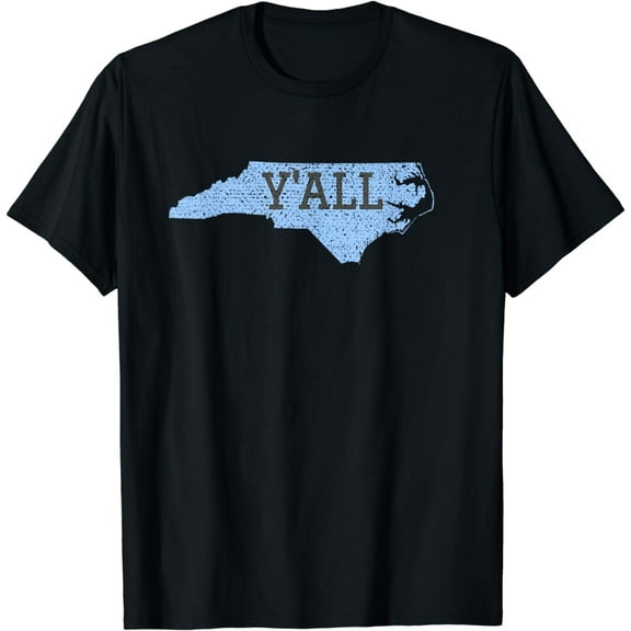 Distressed Y'ALL North Carolina Funny Tee T-Shirt