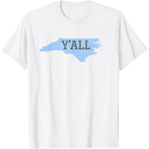 Distressed Y'ALL North Carolina Funny Tee T-Shirt