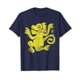 thumbnail image 1 of Distressed Yellow Lizard Graphic Navy T-Shirt for Unique Retro Style, 1 of 5