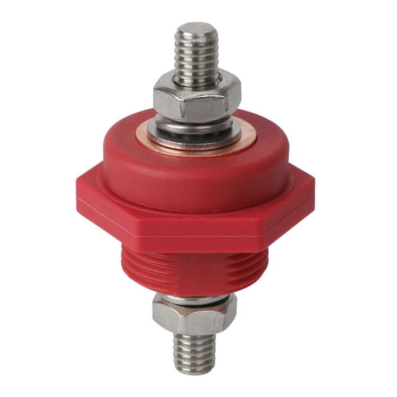Distribution Board 3/8 Inch Single Stud Busbar Insulated Battery Post Terminal Block Compatible Marine Automotive Red