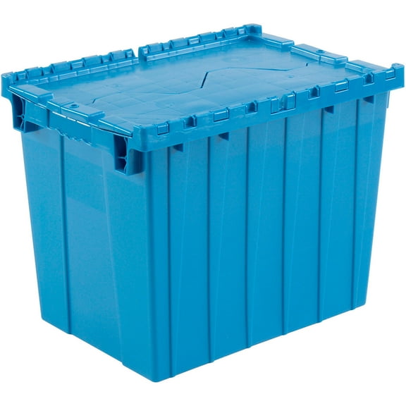 Global Industrial Plastic Attached Lid Shipping & Storage Container 21-7/8x15-1/