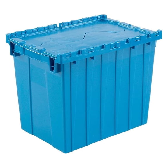 Distribution Container With Hinged Lid, 21-7/8x15-1/4x17-1/4, Blue