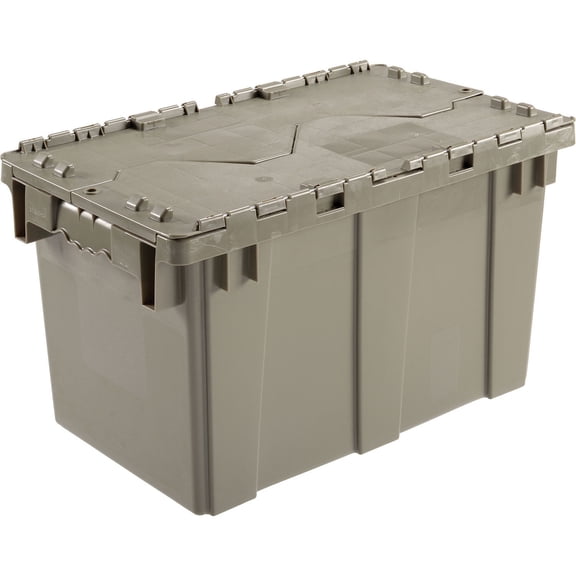 Global Industrial Plastic Attached Lid Shipping & Storage Container 22-3/8""Lx13