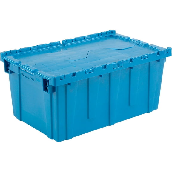 Global Industrial Plastic Attached Lid Shipping & Storage Container 27-3/16x16-5