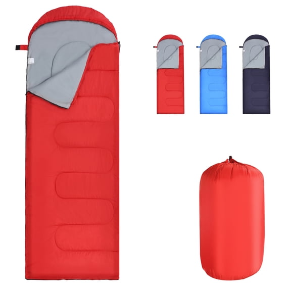 Croosse Sleeping Bag for Kids Adult - Lightweight Waterproof Backpacking Sleeping Bag for Camping-2.8lb-Red