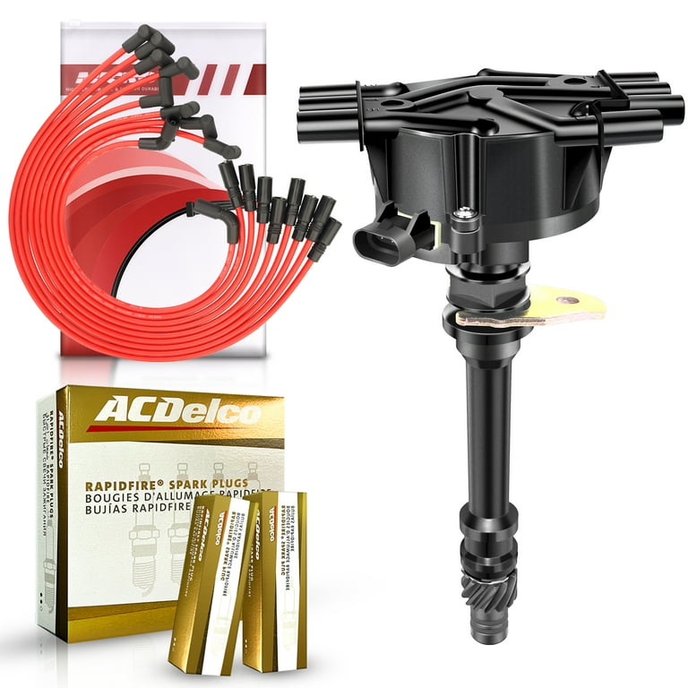 Distributor & ACDelco Platinum Spark Plugs & Wires Compatible with