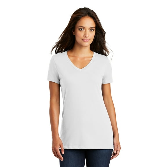 District ® - Women's Perfect Weight ® V-Neck Tee. DM1170L - Bright White Size XS