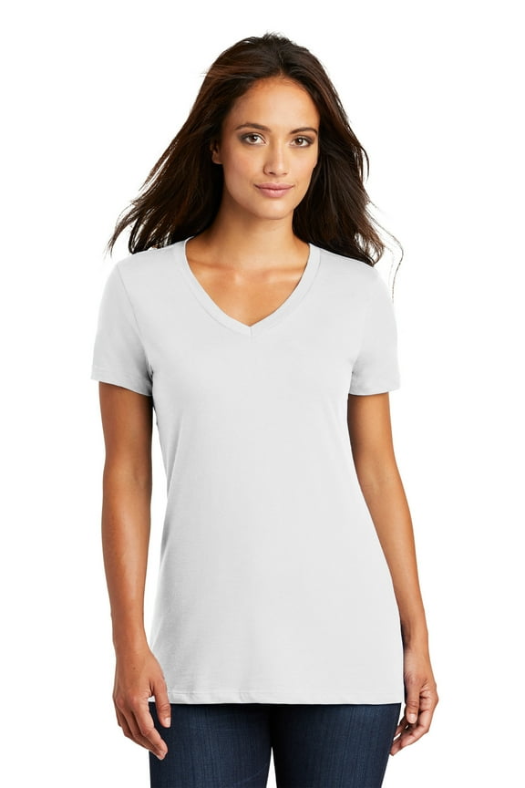 ® - Women's Perfect Weight ® V-Neck Tee. DM1170L - Bright White Size XS