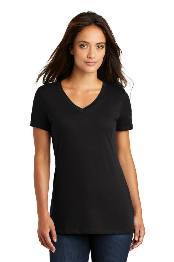 ® - Women's Perfect Weight ® V-Neck Tee. DM1170L - Jet Black Size L