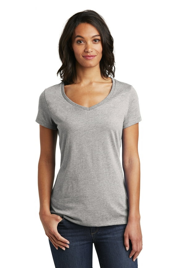 ® Women's Very Important Tee ® V-Neck. DT6503 - Light Heather Grey Size 3XL