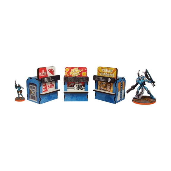 Micro Art Studio District 5 - Food Booths - Blue (prepainted) New