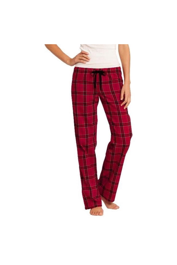 Adult Female Women Checks Flannel Plaid Pant New Red Medium