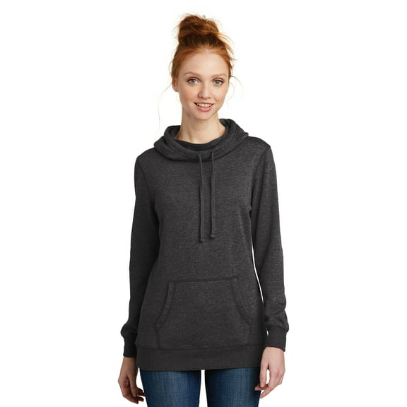 District Adult Female Women Electric Heather Hoodie Hthrd Black Medium
