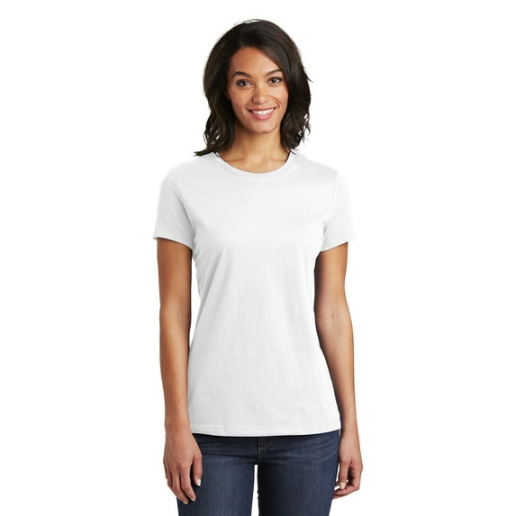 District Adult Female Women Electric Heather Short Sleeves T-Shirt White Large