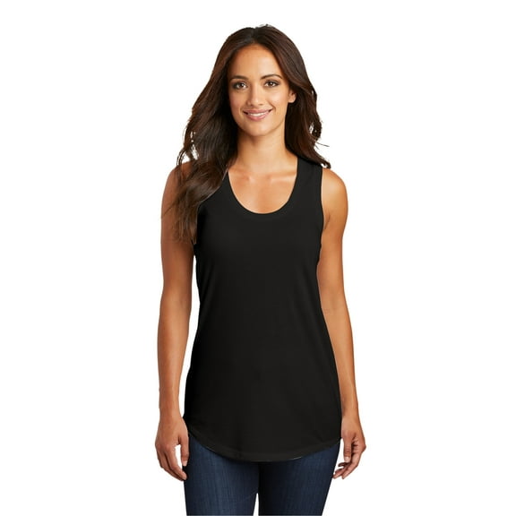 District Adult Female Women Electric Heather Sleeveless Tank Black 2X-Large