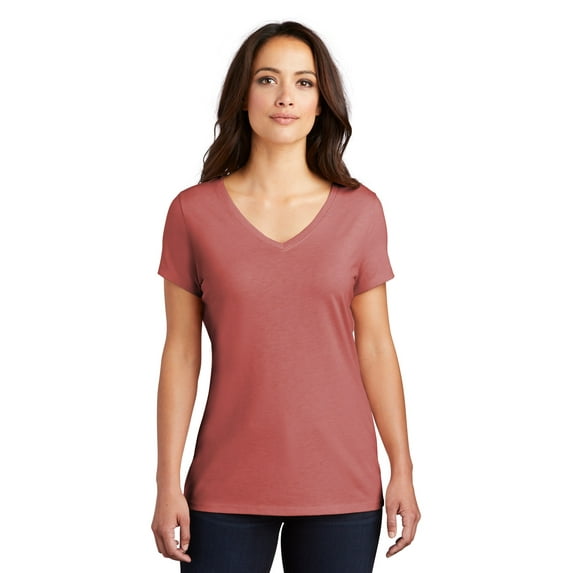 District Adult Female Women Electric Heather T-Shirt Blush Frost 2X-Large