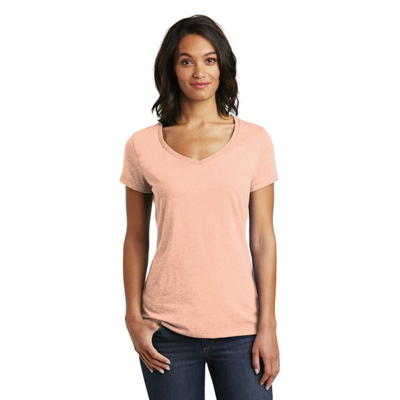 District Adult Female Women Electric Heather T-Shirt Dusty Peach 3X-Large
