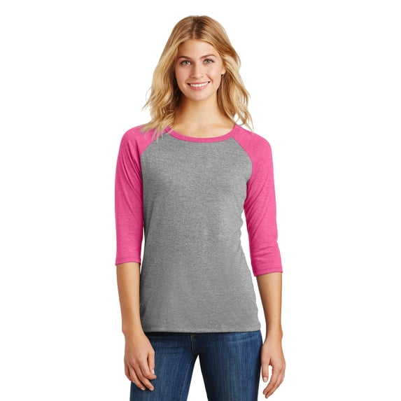 District Adult Female Women Electric Heather T-Shirt Fuchsia Fr/GyF X-Large