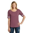 thumbnail image 1 of District Adult Female Women Electric Heather T-Shirt Hthd Cardnl/Wh 2X-Large, 1 of 1