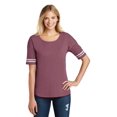thumbnail image 1 of District Adult Female Women Electric Heather T-Shirt Hthd Cardnl/Wh X-Large, 1 of 1