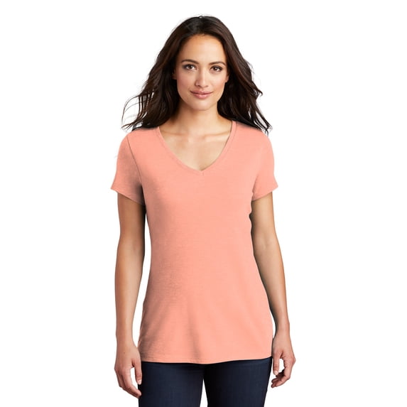 District Adult Female Women Electric Heather T-Shirt Hthrd Dsty Pch Large