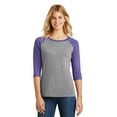 thumbnail image 1 of District Adult Female Women Electric Heather T-Shirt Purple Fr/Gy F 2X-Large, 1 of 6