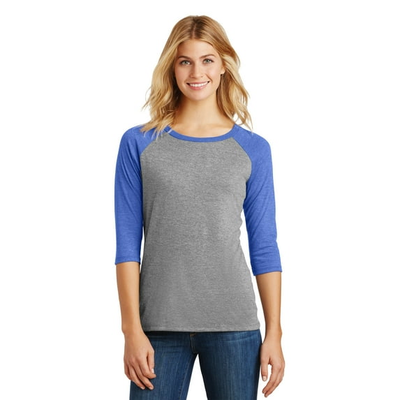 District Adult Female Women Electric Heather T-Shirt Royal Fr/Gy Fr 3X-Large